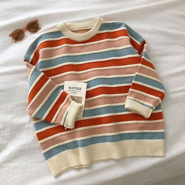 women's sweaters jmprs fashion striped women pullover sweater casual o neck autumn loose multi color knitted jumper female winter, White;black
women's sweaters jmprs fashion striped women pullover sweater casual o neck autumn loose multi color knitted jumper female winter, White;black