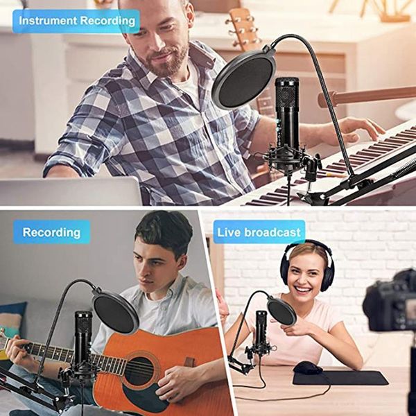 condenser microphone kit for computer, professional streaming podcast, live streaming, gaming,sing,studio microphones
condenser microphone kit for computer, professional streaming podcast, live streaming, gaming,sing,studio microphones