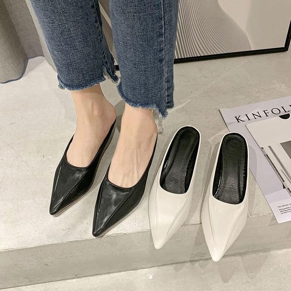 slippers 2021 summer women's shoes shallow pointed toe low heels half slip on female mules woman outside slides, Black
slippers 2021 summer women's shoes shallow pointed toe low heels half slip on female mules woman outside slides, Black