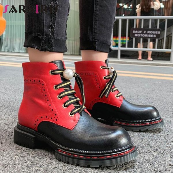 boots sarairis fashion female autumn daily genuine leather women round toe chunky heels shoelace ankle shoes woman, Black
boots sarairis fashion female autumn daily genuine leather women round toe chunky heels shoelace ankle shoes woman, Black