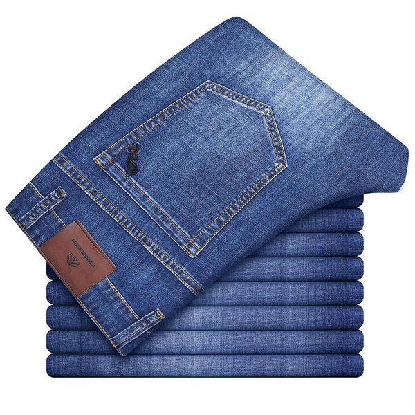 men's jeans classic trend thin business casual loose straight stretch denim trousers male spring and summer high-end brand pants, Blue
men's jeans classic trend thin business casual loose straight stretch denim trousers male spring and summer high-end brand pants, Blue