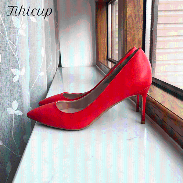 dress shoes tikicup solid red matte women elegant pointy toe high heel wedding ladies formal slip on stiletto pumps 8cm 10cm 12cm, Black
dress shoes tikicup solid red matte women elegant pointy toe high heel wedding ladies formal slip on stiletto pumps 8cm 10cm 12cm, Black