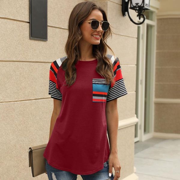 women's t-shirt 2021 stripe print stitching women tshirt summer harajuku plus size woman clothes basic t shirt aesthetic ropa mujer, White
women's t-shirt 2021 stripe print stitching women tshirt summer harajuku plus size woman clothes basic t shirt aesthetic ropa mujer, White