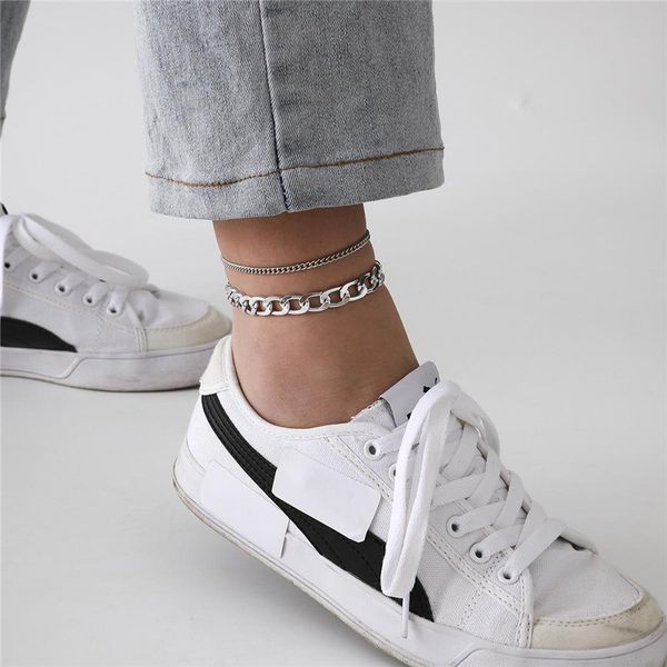 european double layer thick thin chains anklets retro hip hop alloy cross chain women beach vacation gift foot jewelry accessories wholesale, Red;blue
european double layer thick thin chains anklets retro hip hop alloy cross chain women beach vacation gift foot jewelry accessories wholesale, Red;blue