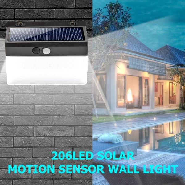 outdoor wall lamps waterproof 206led solar light motion sensor street lamp for garden low consumption and high brightness
outdoor wall lamps waterproof 206led solar light motion sensor street lamp for garden low consumption and high brightness