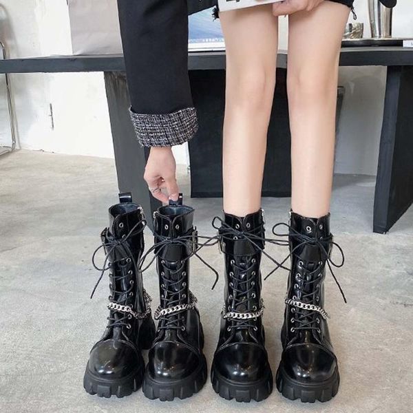 boots ribetrini ins female solid zipper platform motorcycle shoes women cool chain thick bottom design, Black
boots ribetrini ins female solid zipper platform motorcycle shoes women cool chain thick bottom design, Black