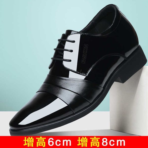 spring men's inner leather shoes korean 8cm high 6cm british business formal wedding, Black
spring men's inner leather shoes korean 8cm high 6cm british business formal wedding, Black