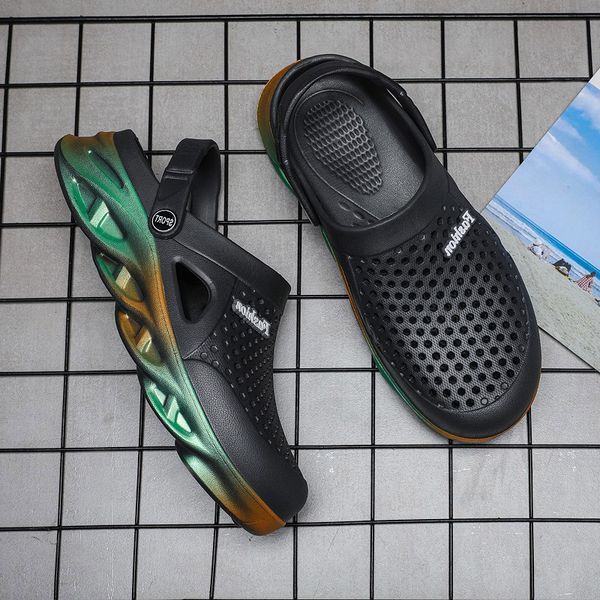 qaulity men women trainers sport size cross-border summer slippers thick-soled beach shoes couple hole shoe outdoor baotou sandals code:25ll, Black
qaulity men women trainers sport size cross-border summer slippers thick-soled beach shoes couple hole shoe outdoor baotou sandals code:25ll, Black