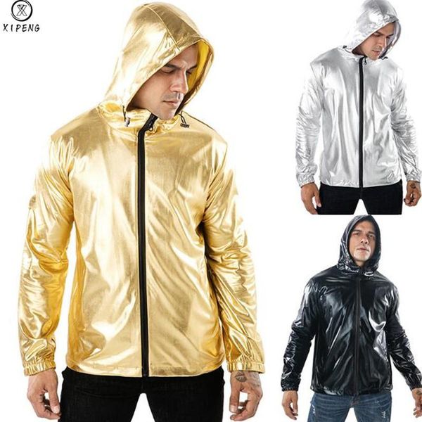 men's jackets shiny metallic jacket men fad gold night club mens coats hip hop bomber casual male hoody veste homme, Black;brown
men's jackets shiny metallic jacket men fad gold night club mens coats hip hop bomber casual male hoody veste homme, Black;brown