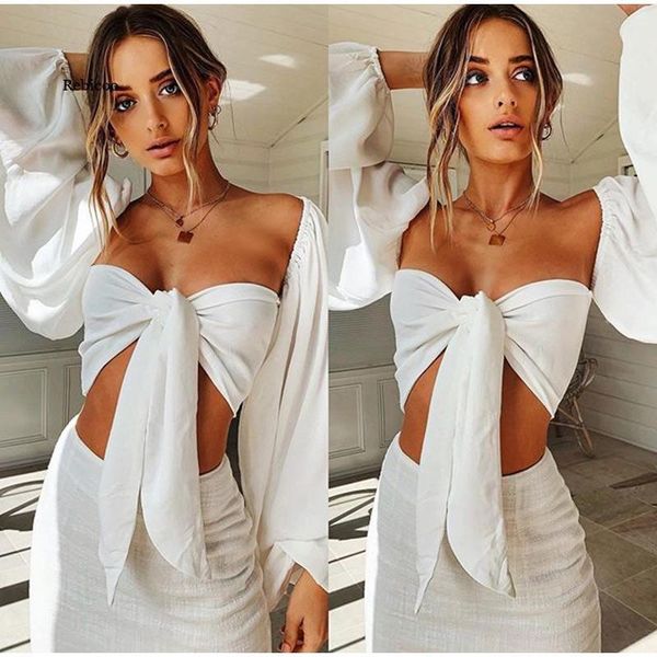 women's blouses & shirts women puff sleeve backless bow tie t-shirt square neck solid female crop t-shirts fashion ladies slim tube top, White
women's blouses & shirts women puff sleeve backless bow tie t-shirt square neck solid female crop t-shirts fashion ladies slim tube top, White