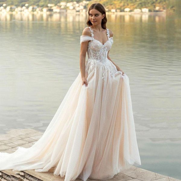 other wedding dresses a line off the shoulder garden lace appliques bead robe de mariage champagne bohemian tulle bridal gowns, White
other wedding dresses a line off the shoulder garden lace appliques bead robe de mariage champagne bohemian tulle bridal gowns, White