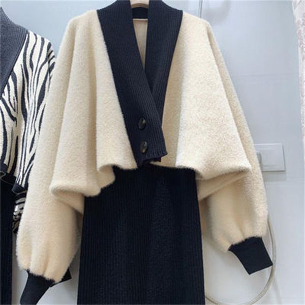 women's fur & faux autumn suit women 2021 western style imitation mink jacket temperament goddess fan sweater dress two-piece high qual, Black
women's fur & faux autumn suit women 2021 western style imitation mink jacket temperament goddess fan sweater dress two-piece high qual, Black
