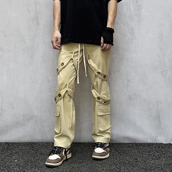 men's pants tie pockets straight casual vibe cargo mens retro drawstring high street oversize overalls loose hip hop couple trousers, Black
men's pants tie pockets straight casual vibe cargo mens retro drawstring high street oversize overalls loose hip hop couple trousers, Black