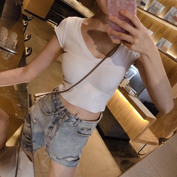 women's t-shirt spring summer 2,021 v neck black short sleeved money undershirt built-in westernized corset, White
women's t-shirt spring summer 2,021 v neck black short sleeved money undershirt built-in westernized corset, White