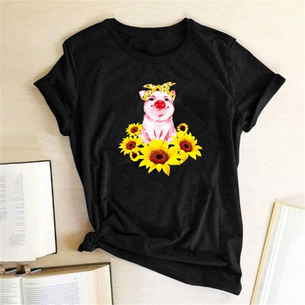 women's t-shirt women clothes harajuku graphic tee mujer camisetas funny pig sunflower print casual short sleeve femme t-shirts, White
women's t-shirt women clothes harajuku graphic tee mujer camisetas funny pig sunflower print casual short sleeve femme t-shirts, White