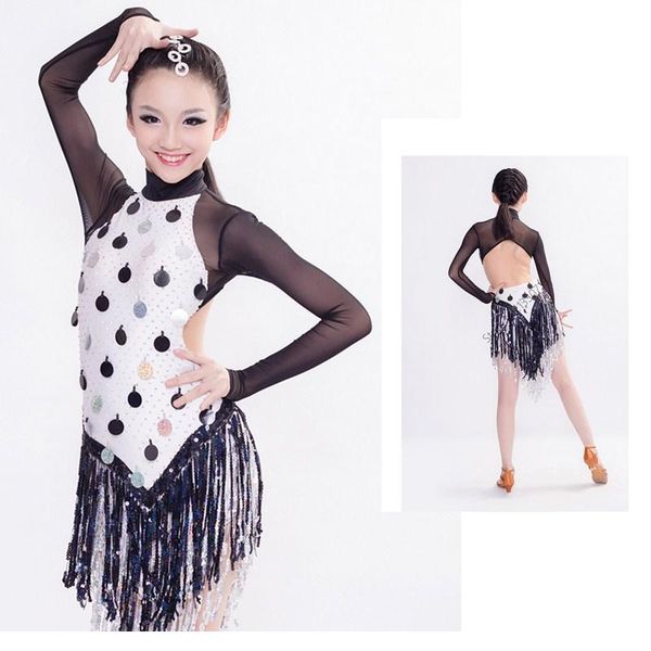 stage wear upscale long mesh sleeves sequins tassels dancewear for child latin/samba/rumba/salsa dancing competition costume, Black;red
stage wear upscale long mesh sleeves sequins tassels dancewear for child latin/samba/rumba/salsa dancing competition costume, Black;red
