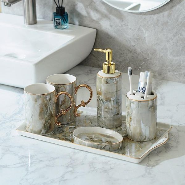 bath accessory set bathroom accessories europe ceramics marbling gilded craft bathrooms six-piece suit brush teeth mouth cup ceramic tray
bath accessory set bathroom accessories europe ceramics marbling gilded craft bathrooms six-piece suit brush teeth mouth cup ceramic tray