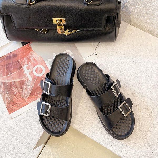 slippers casual med women's shoes with platform slides pantofle luxury 2021 soft flat fashion pu leisure women', Black
slippers casual med women's shoes with platform slides pantofle luxury 2021 soft flat fashion pu leisure women', Black