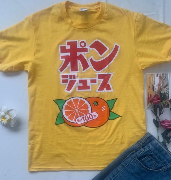 women's t-shirt pudo-jbh summer fashion orange 100% juice japanese kawaii yellow harajuku aesthetic street style graphic tee, White
women's t-shirt pudo-jbh summer fashion orange 100% juice japanese kawaii yellow harajuku aesthetic street style graphic tee, White