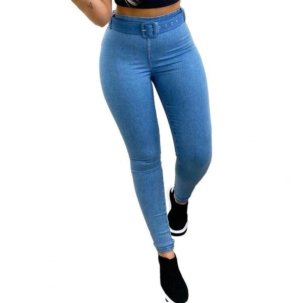 women's jeans women casual high waist solid color pants ankle-length elastic removable belt pencil for office daily streetwear, Blue
women's jeans women casual high waist solid color pants ankle-length elastic removable belt pencil for office daily streetwear, Blue