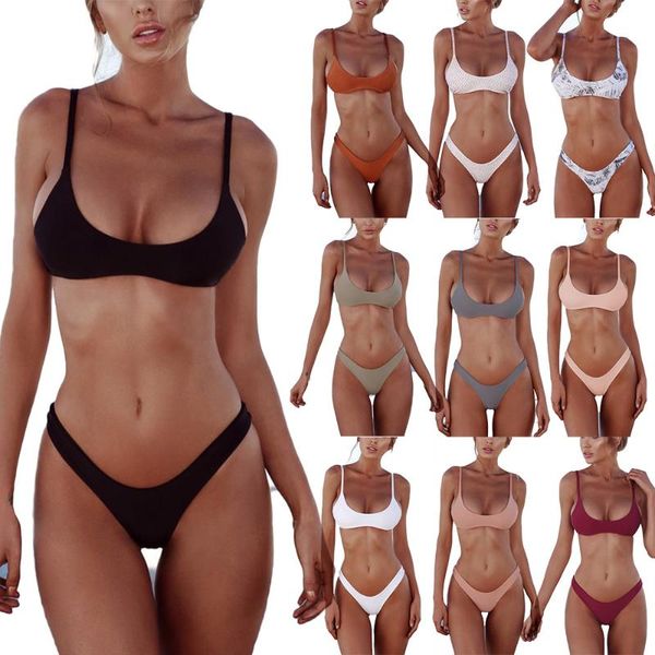 women's swimwear bikini set women swimming suit female solid low waist beachwear bathing biquini bikinis swimsuit, White;black
women's swimwear bikini set women swimming suit female solid low waist beachwear bathing biquini bikinis swimsuit, White;black