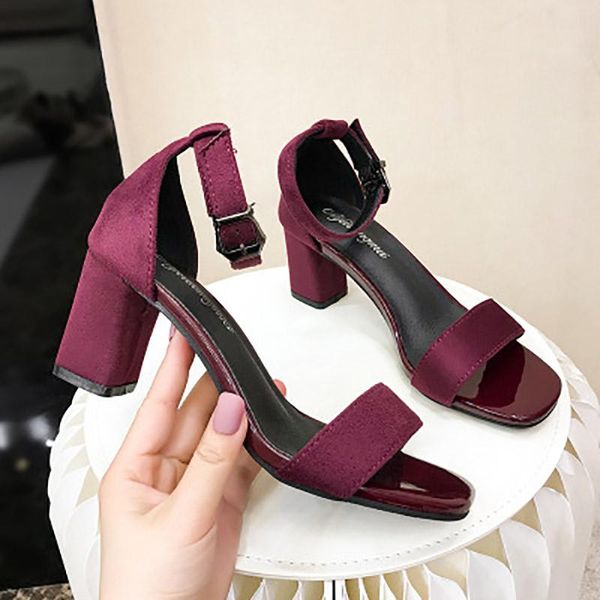 women's sandals word buckle mid heel chunky female ol profession solid shoes black open toe high heels
women's sandals word buckle mid heel chunky female ol profession solid shoes black open toe high heels