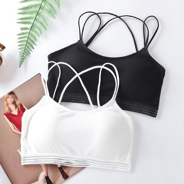 bras strappy rib elastic women bra solid white black female cozy padded simple push up seamless for 2021, Red;black
bras strappy rib elastic women bra solid white black female cozy padded simple push up seamless for 2021, Red;black