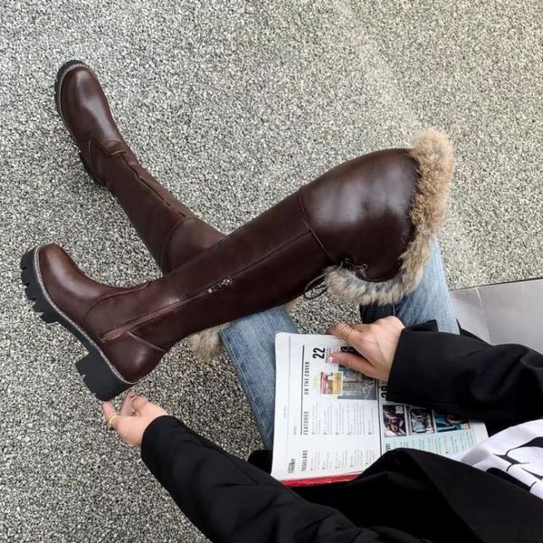boots brown snow girls winter women's shoes thick heels platform high tube short plush over-the-knee long, Black
boots brown snow girls winter women's shoes thick heels platform high tube short plush over-the-knee long, Black