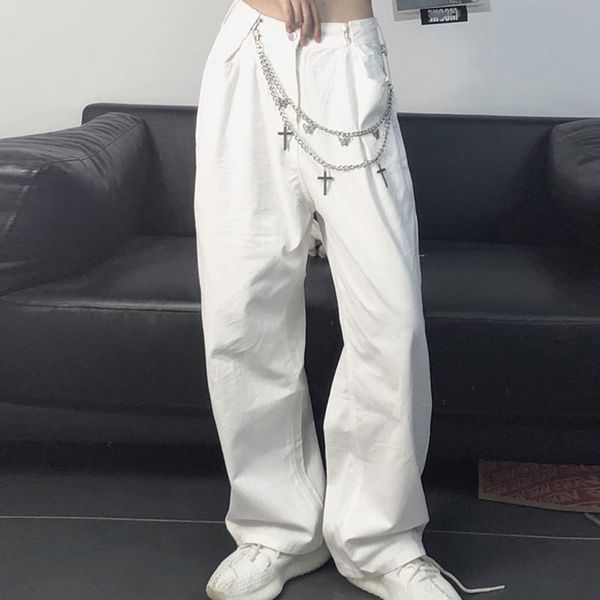 asymmetric waist jeans for women high straight pants streetwear casual loose female 2021 autumn women's & capris, Black;white
asymmetric waist jeans for women high straight pants streetwear casual loose female 2021 autumn women's & capris, Black;white