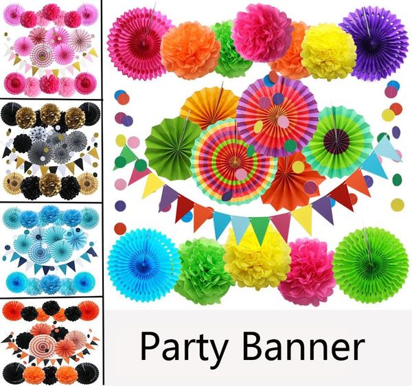 party decoration 1set colour banner paper flower ball art fan round garland birthday festive flag creative wall hanging hollow carved decor
party decoration 1set colour banner paper flower ball art fan round garland birthday festive flag creative wall hanging hollow carved decor