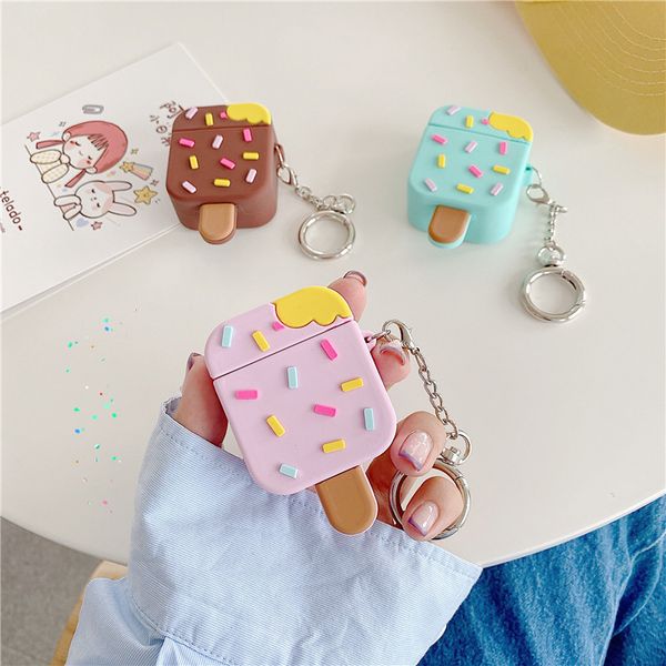 creative ice cream shape case with keychains for airpods 1/2 pro 3 soft silicone flexible cases cover cute shockproof earphone protector 972 creative ice cream shape case with keychains for airpods 1/2 pro 3 soft silicone flexible cases cover cute shockproof earphone protector 972