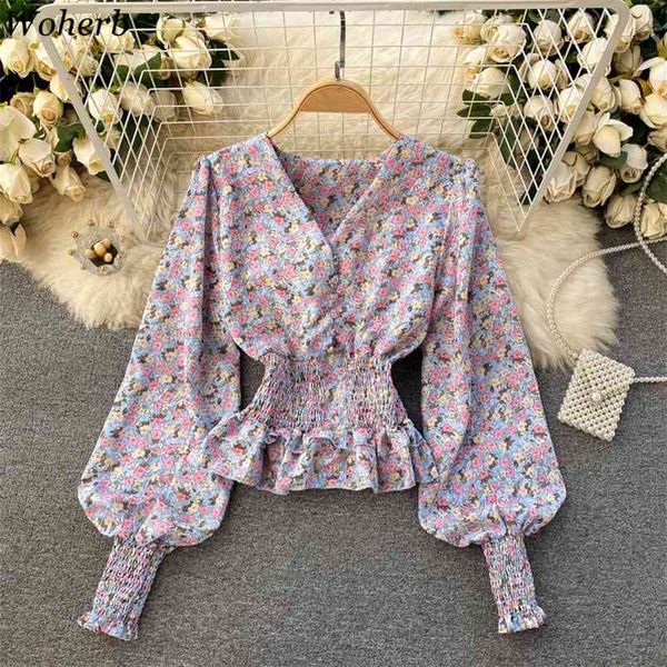women blouses floral print office lady ruffles slim waist puff sleeve vintage elegant girls shirts female chic 210519, White
women blouses floral print office lady ruffles slim waist puff sleeve vintage elegant girls shirts female chic 210519, White