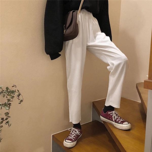 pants autumn winter high corduroy long korean style loose straight elastic waist woman plus size casual pants 1j0j 4o1k, Black;white
pants autumn winter high corduroy long korean style loose straight elastic waist woman plus size casual pants 1j0j 4o1k, Black;white