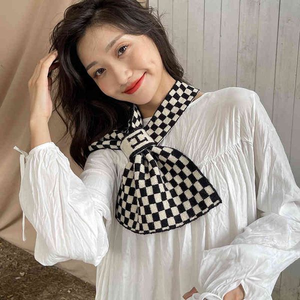 the new design net red new h chessboard grid ins short scarf female winter wool knitting cross lazy bib student, Blue;gray
the new design net red new h chessboard grid ins short scarf female winter wool knitting cross lazy bib student, Blue;gray