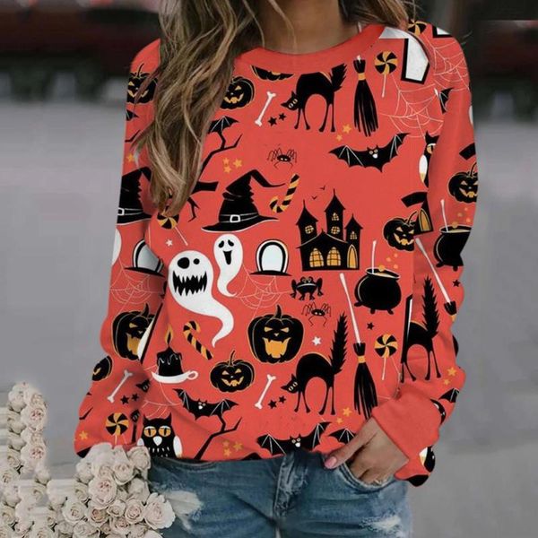women's blouses & shirts halloween print tees femme o neck casual loose ladies women long sleeve autumn blouse blusas, White
women's blouses & shirts halloween print tees femme o neck casual loose ladies women long sleeve autumn blouse blusas, White