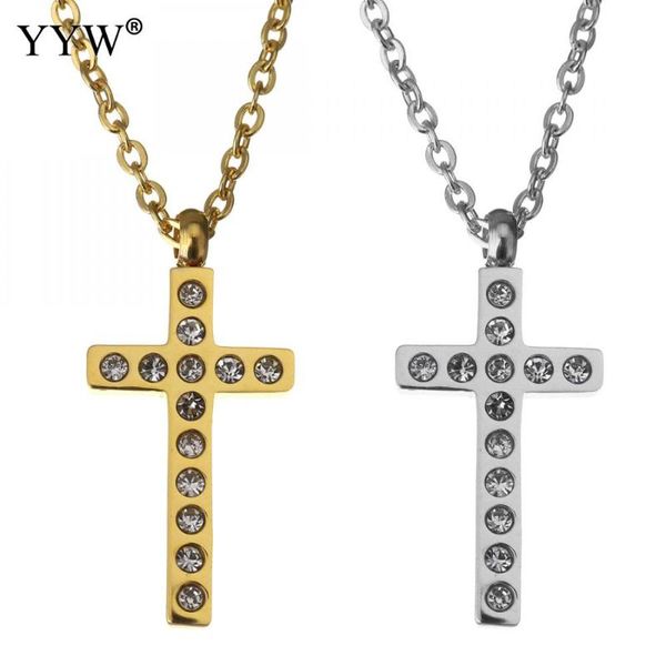 pendant necklaces stainless steel jewelry necklace with 2inch extender chain cross plated oval for woman rhinestone 1.5mm, Silver
pendant necklaces stainless steel jewelry necklace with 2inch extender chain cross plated oval for woman rhinestone 1.5mm, Silver