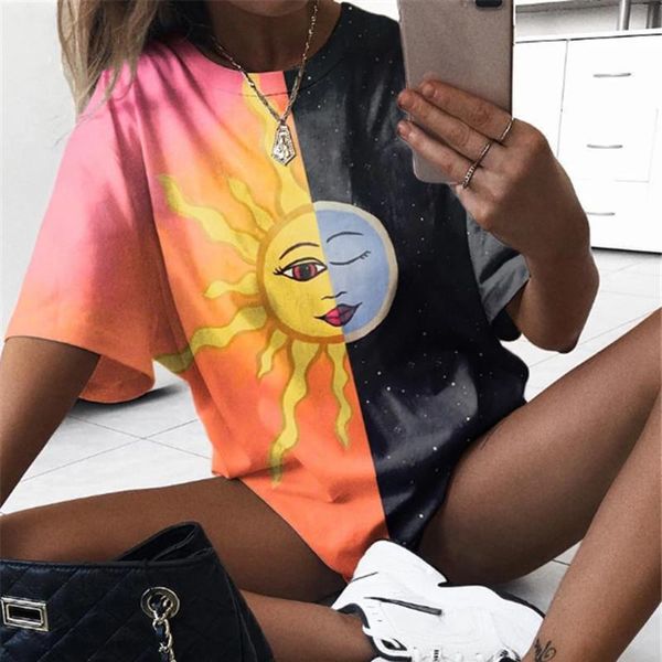 women's t-shirt chic funny sun moon printed graphic t shirts for girls 2021 summer casual wear oversized loose tee women harajuku shir, White
women's t-shirt chic funny sun moon printed graphic t shirts for girls 2021 summer casual wear oversized loose tee women harajuku shir, White
