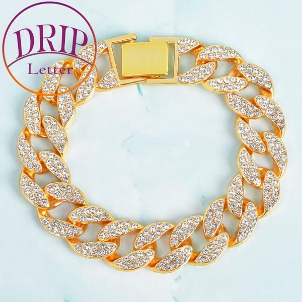 fashion men bracelets & bangles gold color iced miami bling rhinestone cuban chain hip hop jewelry, Black
fashion men bracelets & bangles gold color iced miami bling rhinestone cuban chain hip hop jewelry, Black