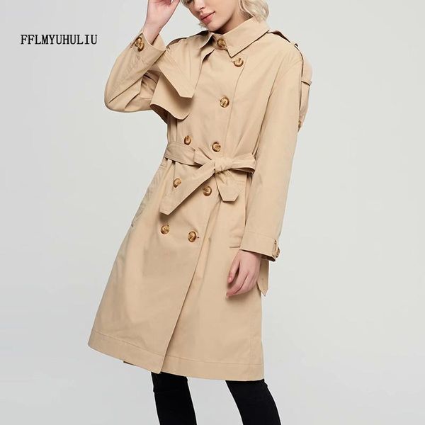 women's trench coats autumn windbreaker turn-down collar double-breasted log-sleeved belt slim coat fashion long elegant casual, Tan;black
women's trench coats autumn windbreaker turn-down collar double-breasted log-sleeved belt slim coat fashion long elegant casual, Tan;black