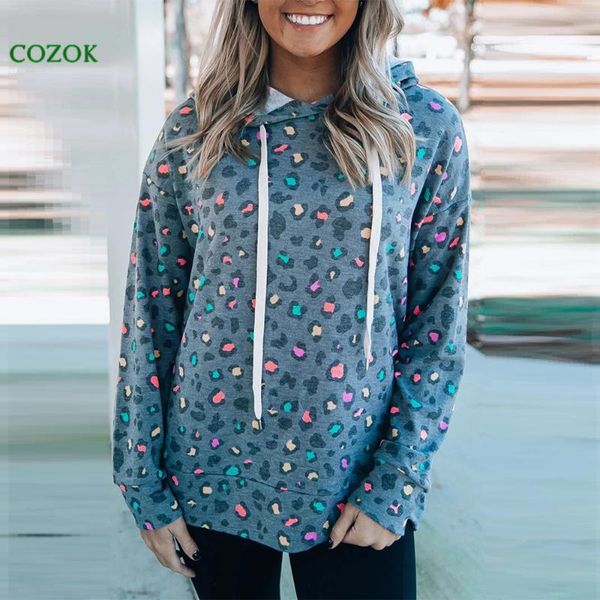 women's sweaters the spring and autumn period europe united states leopard print long sleeve hooded fleece, White;black
women's sweaters the spring and autumn period europe united states leopard print long sleeve hooded fleece, White;black