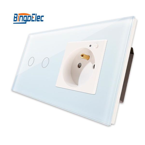 smart home control bingoelec french power socket with touch switch european 2 gang 1 way fashion lamp simple crystal glass panel 157*86mm
smart home control bingoelec french power socket with touch switch european 2 gang 1 way fashion lamp simple crystal glass panel 157*86mm