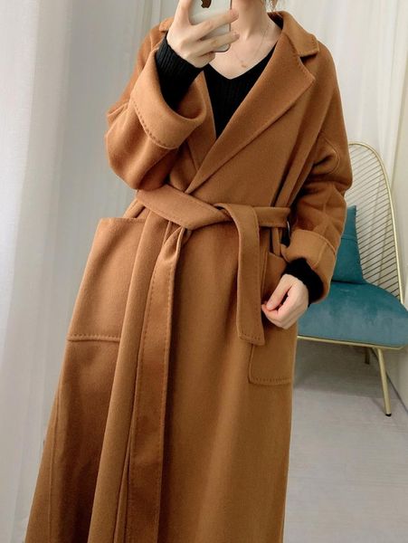 women's wool & blends classic caramel double-sided tweed coat middle and long lace loose thin, Black
women's wool & blends classic caramel double-sided tweed coat middle and long lace loose thin, Black