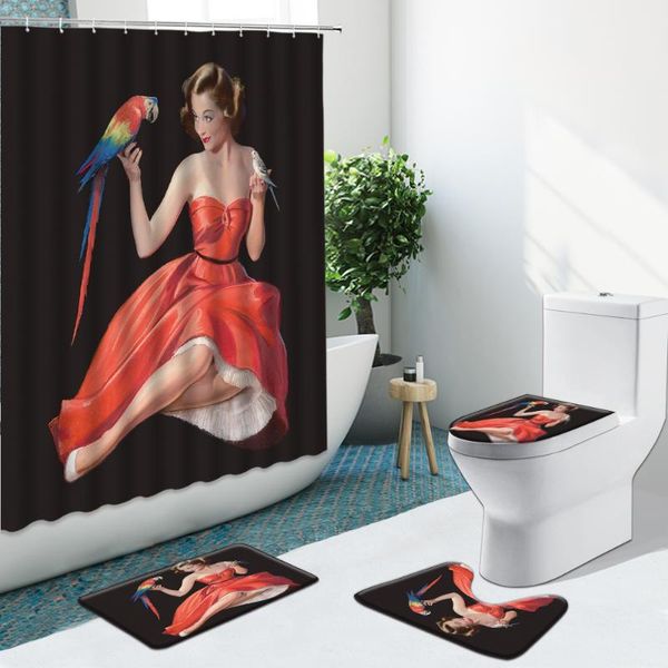 shower curtains 3d printing beautiful girl parrot bathroom set curtain non-slip rug flannel carpet toilet cover with hooks bath mat
shower curtains 3d printing beautiful girl parrot bathroom set curtain non-slip rug flannel carpet toilet cover with hooks bath mat
