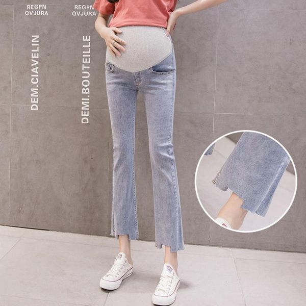 maternity bottoms pregnant women's jeans cropped trousers spring and autumn women wear casual pants loose, White
maternity bottoms pregnant women's jeans cropped trousers spring and autumn women wear casual pants loose, White