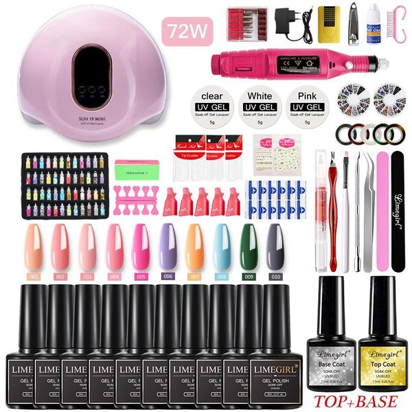 nail set 72w lamp dryer with drill machinesoak off manicure gel polish for art decorations tools kits
nail set 72w lamp dryer with drill machinesoak off manicure gel polish for art decorations tools kits