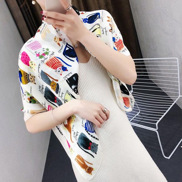 scarves silk square scarf cat fashion summer women p satin neck hair tie band beach hijab head female foulard kerchief, Blue;gray
scarves silk square scarf cat fashion summer women p satin neck hair tie band beach hijab head female foulard kerchief, Blue;gray