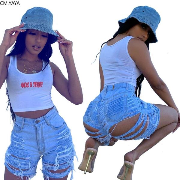cm.yaya knee length denim pants women hole jeans ripped hollow out trousers street skinny high waist lady women's, Blue
cm.yaya knee length denim pants women hole jeans ripped hollow out trousers street skinny high waist lady women's, Blue