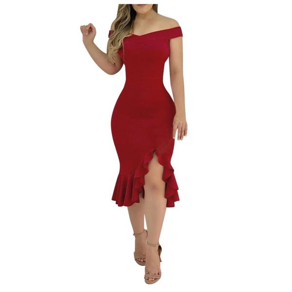 women fashion solid dress plain cold shoulder ruffle loose hem slit dress#60 casual dresses, Black;gray
women fashion solid dress plain cold shoulder ruffle loose hem slit dress#60 casual dresses, Black;gray