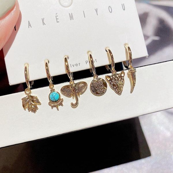 6pcs leaf animal leopard pendant dangle earrings set for women punk style huggies lot & chandelier, Silver
6pcs leaf animal leopard pendant dangle earrings set for women punk style huggies lot & chandelier, Silver