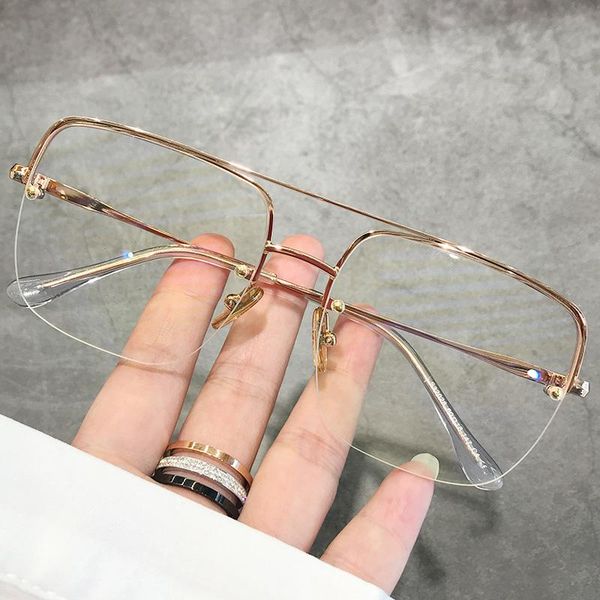 fashion sunglasses frames metal oversized glasses frame men women vintage retro half rim spectacles optical myopia eyeglasses clear eyewear, Black
fashion sunglasses frames metal oversized glasses frame men women vintage retro half rim spectacles optical myopia eyeglasses clear eyewear, Black